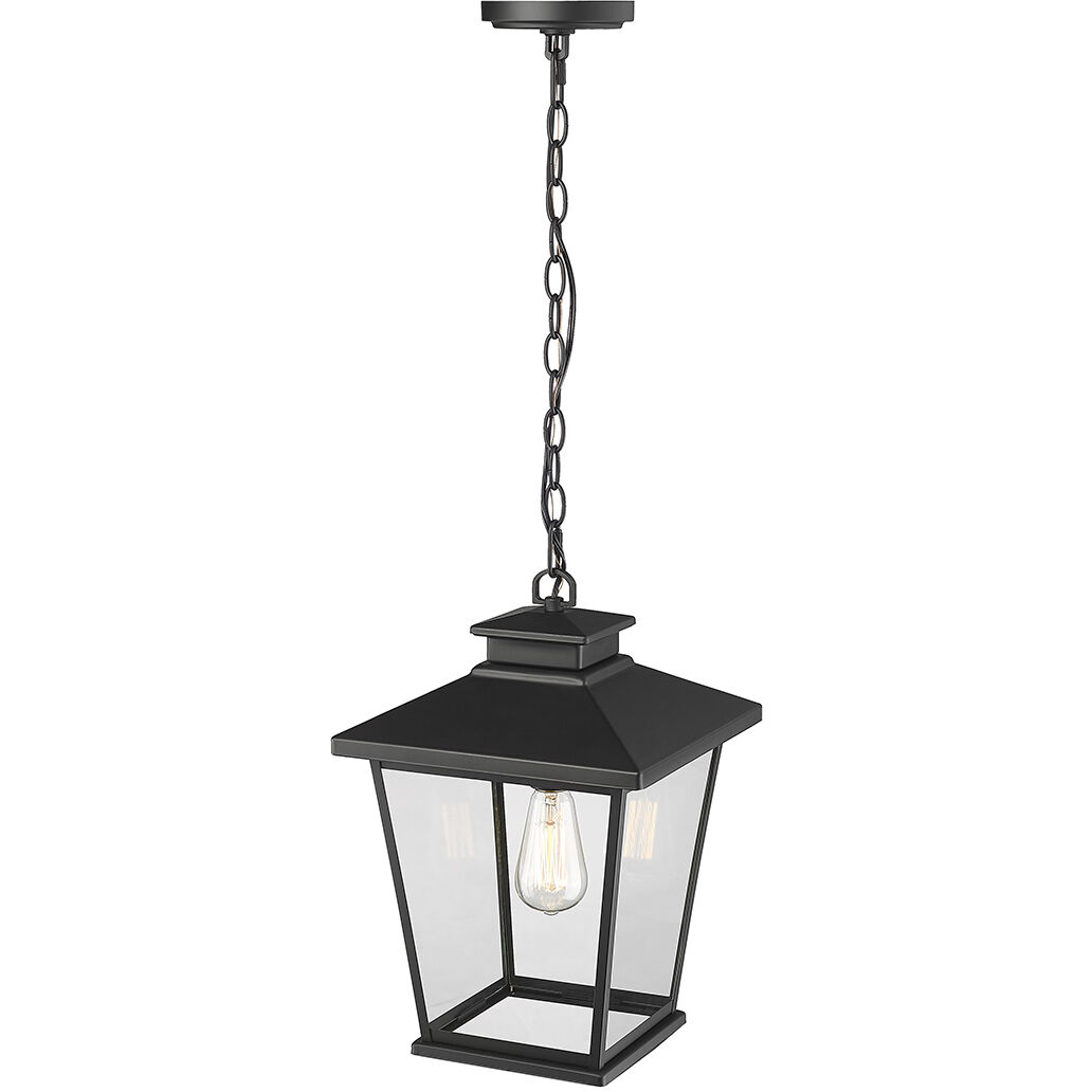 Bellmon 1 Light 11.1 inch Powder Coated Black Outdoor Hanging Lantern